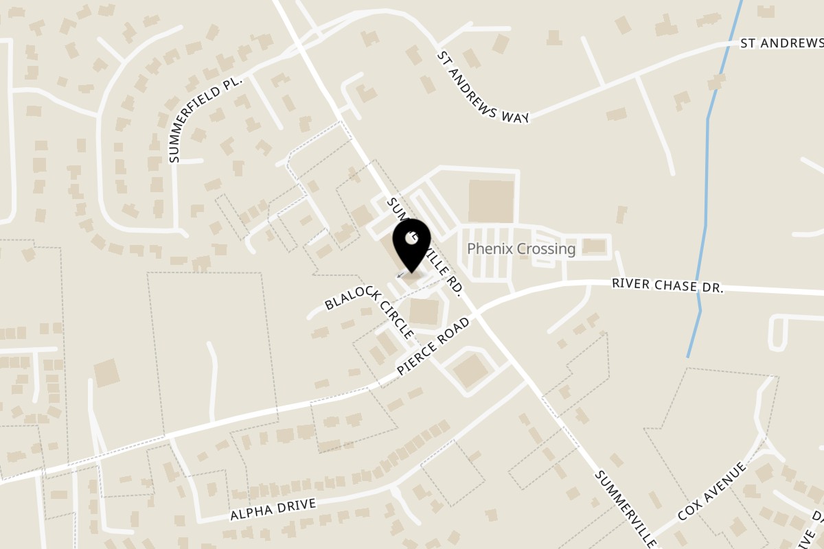 Map showing the location of Yardbirds on 5407 Summerville Rd Ste B in Phenix City